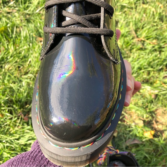 Dr. Martens Jadon Hi Rainbow Patent Platform Boots - Picture 12 of 16